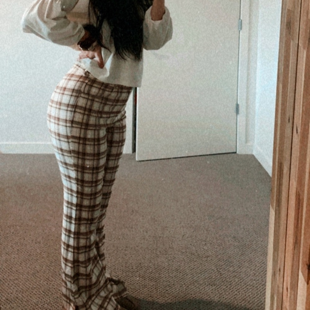 Hollister Ultra High rise plaid pants